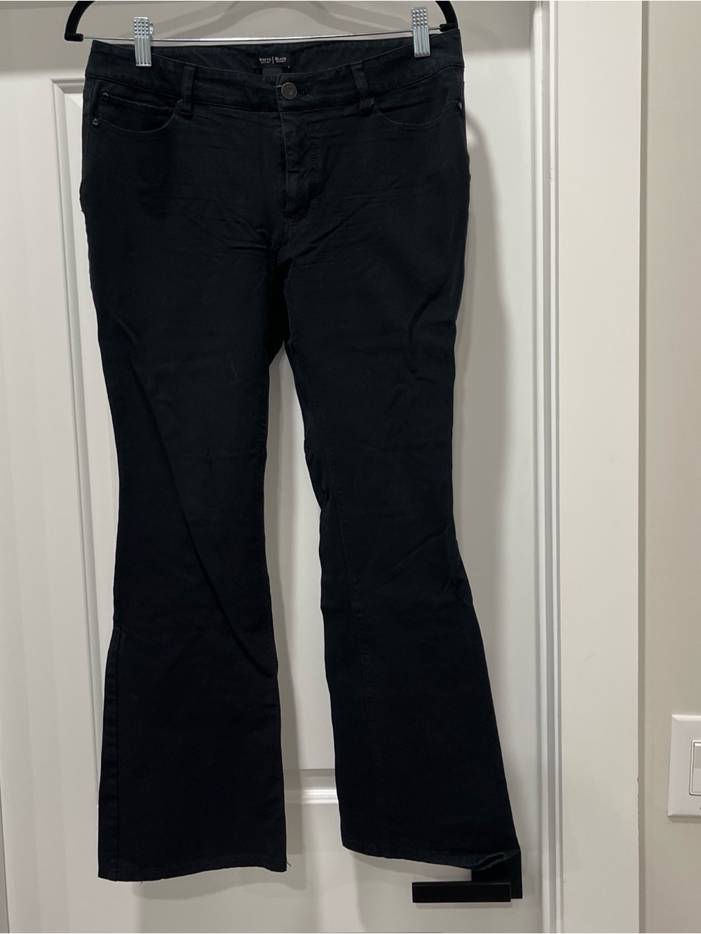 White House Black Market Black Skinny Flare Jeans